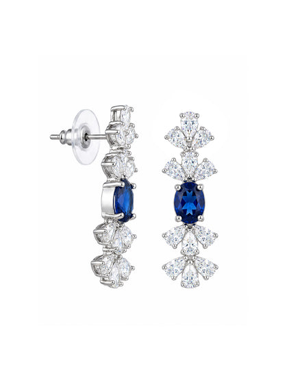 Silver Plated Blue AD Jewellery Set for Women