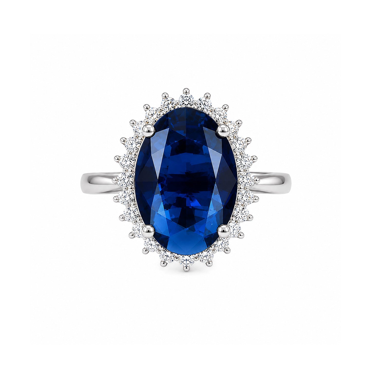 Silver Plated Blue AD Finger Ring for Women