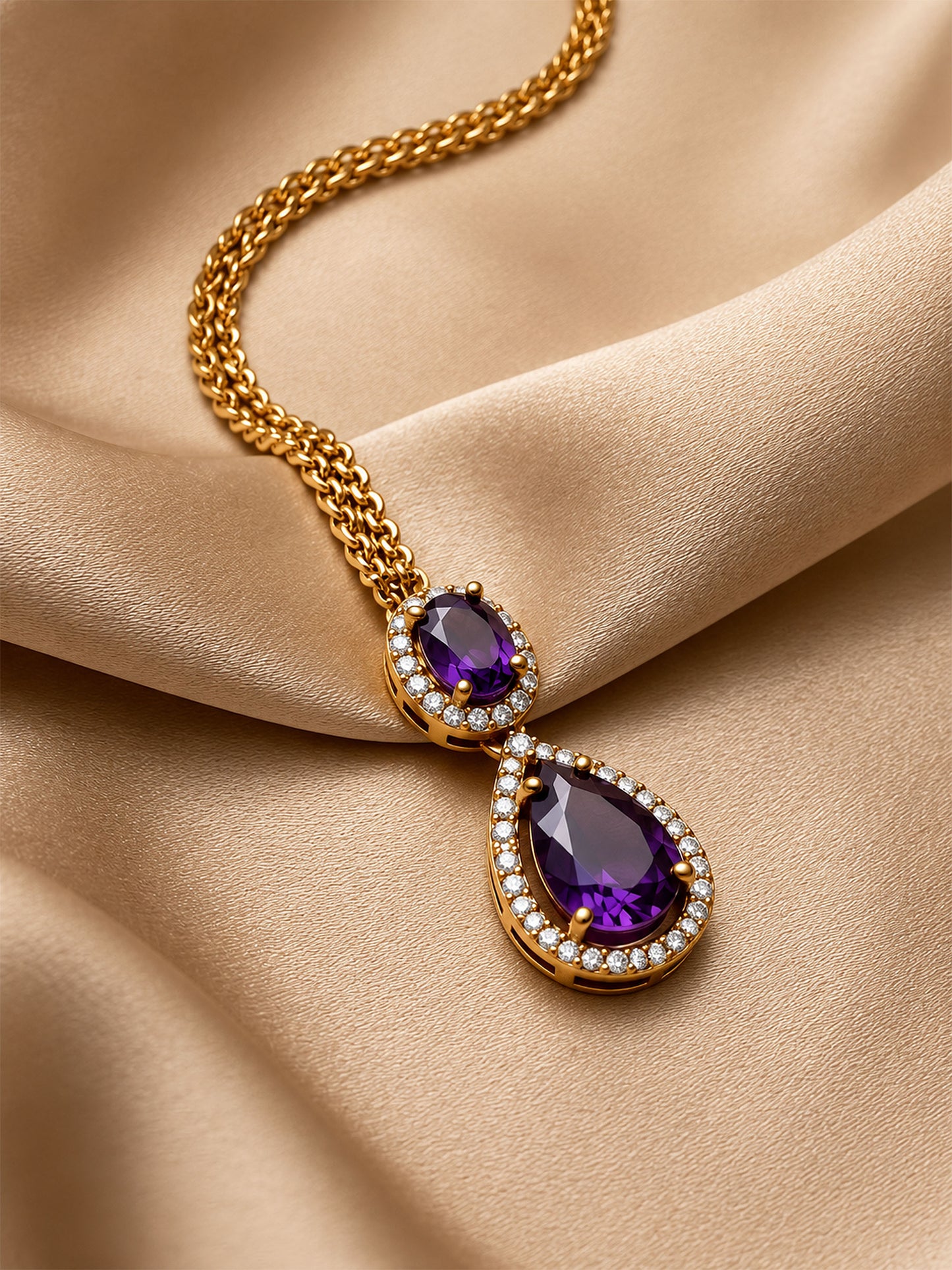 Antique Gold Plated Purple AD Maang Tikka for Women