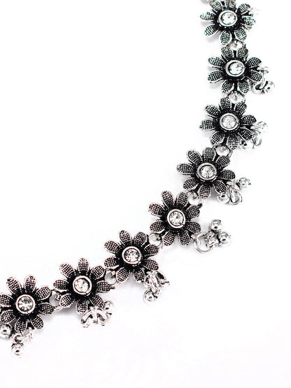 Oxidized Floral Choker Jewellery Set