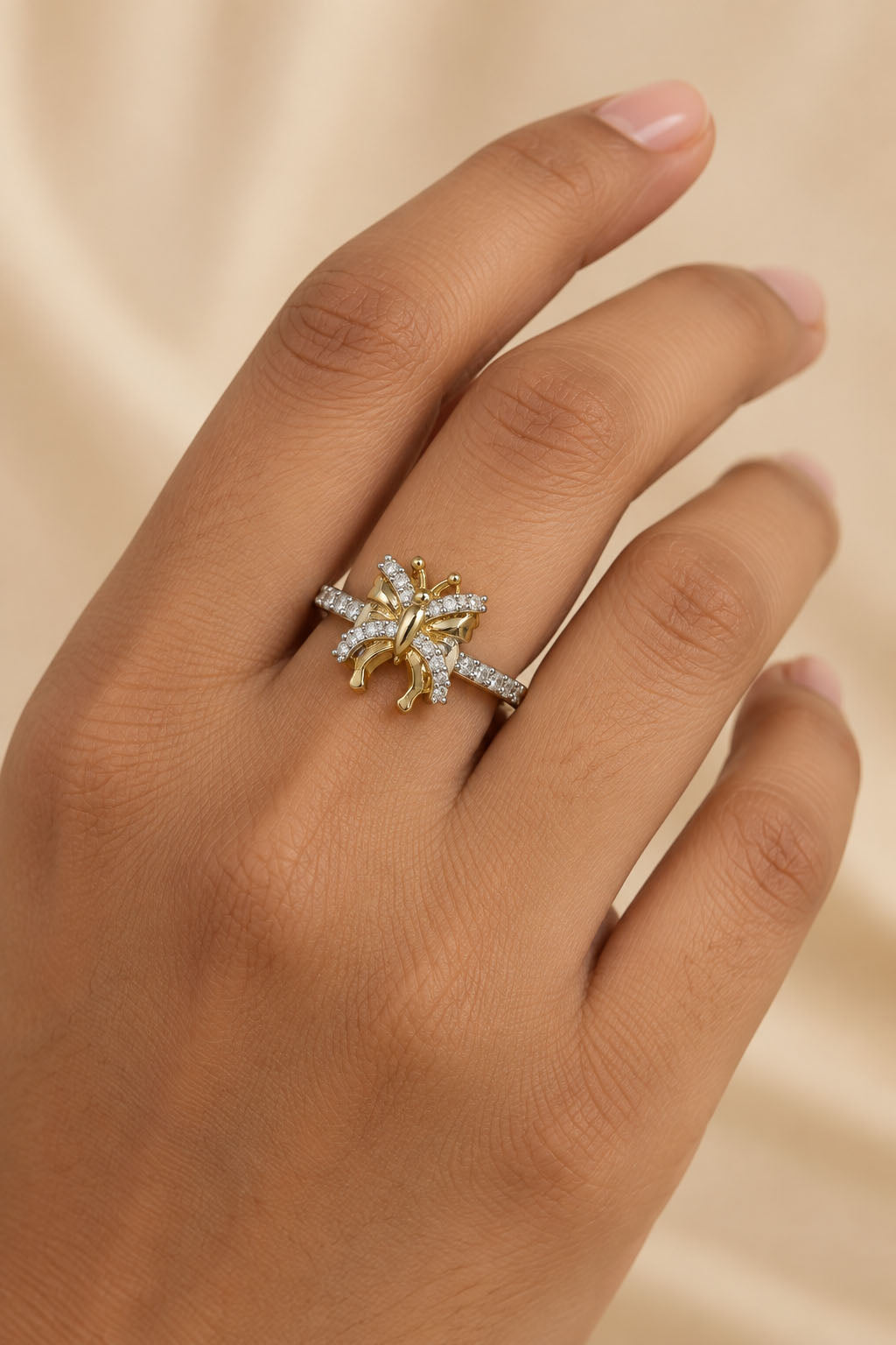 Gold Plated AD Finger Ring for Women