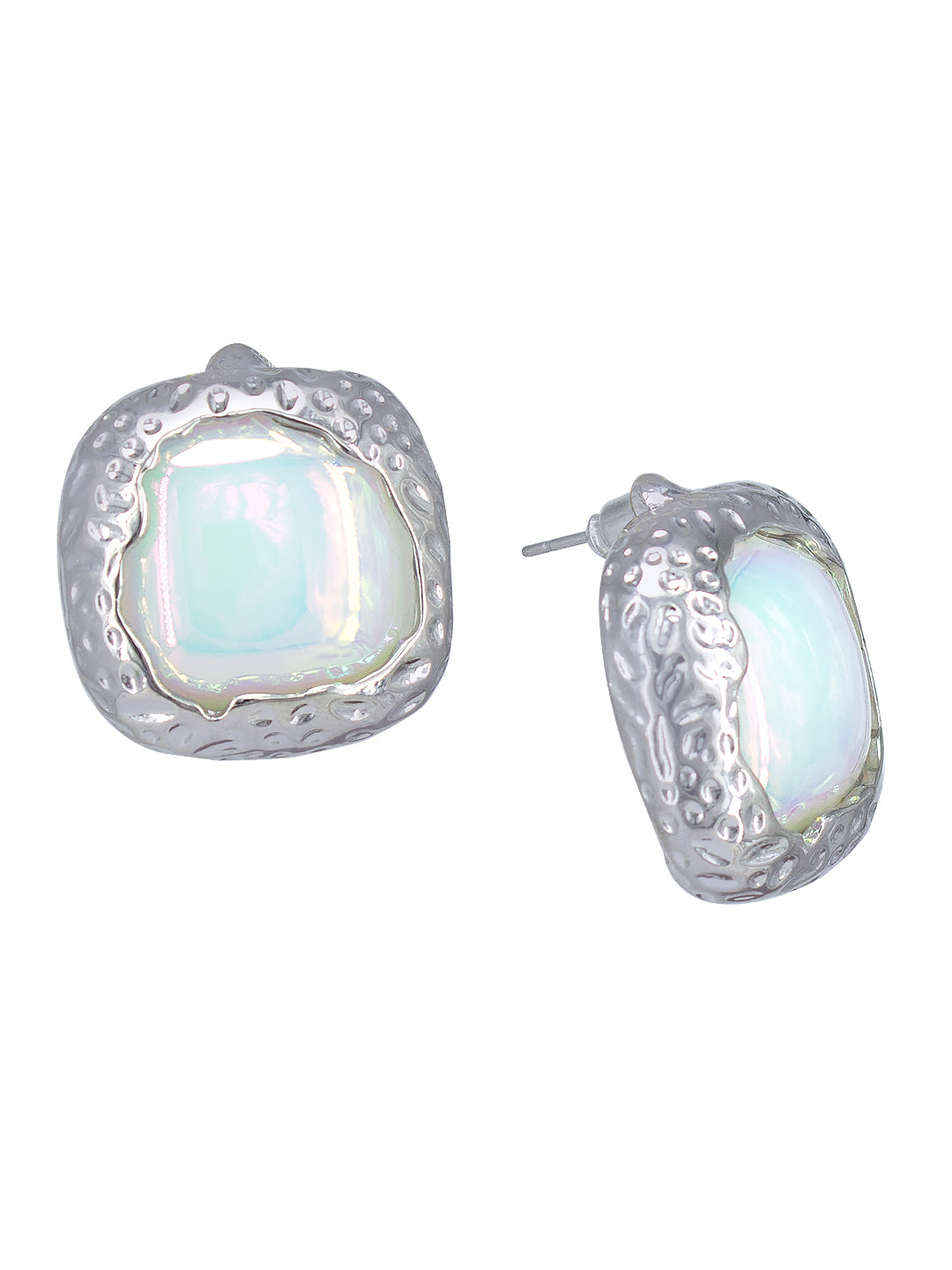 Square Stone Stud Earrings