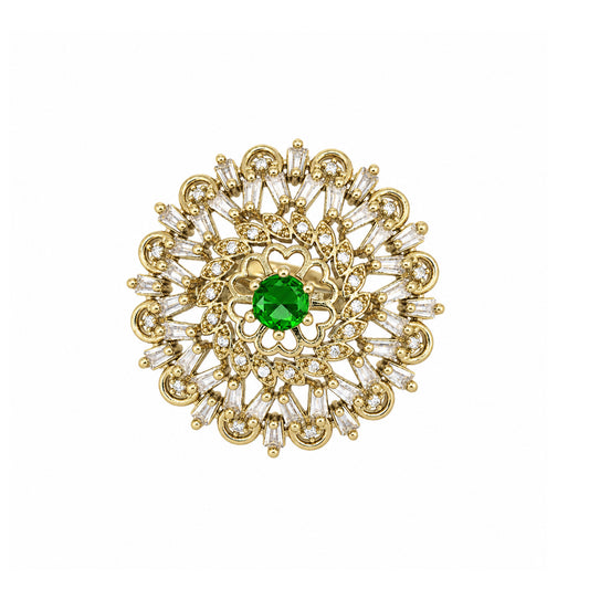 Gold Plated Green AD Finger Ring for Women