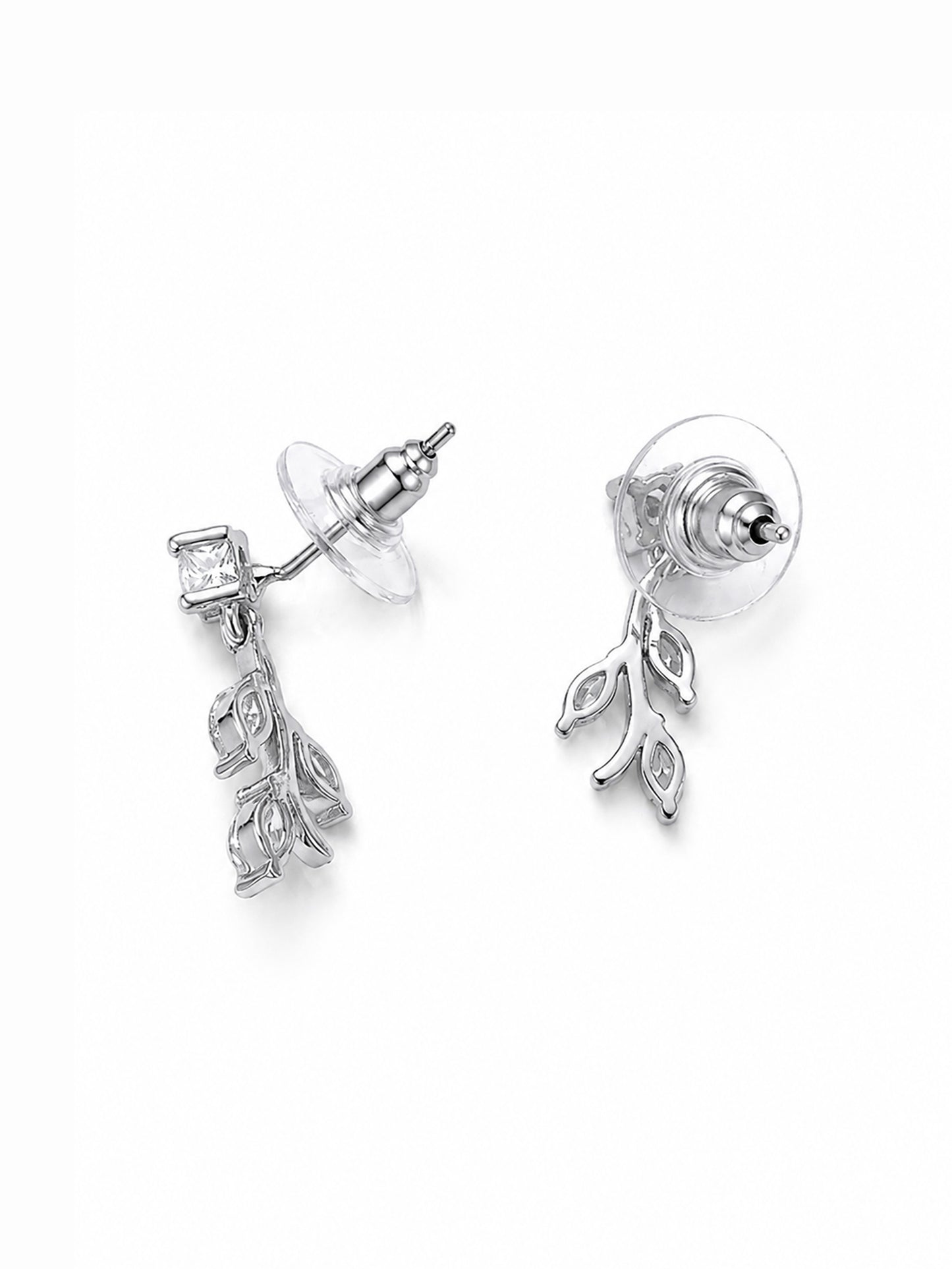 Silver Plated AD Floral Jewellery Set for Women