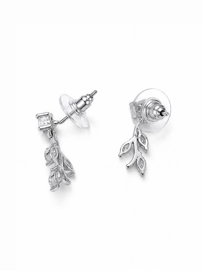 Silver Plated AD Floral Jewellery Set for Women
