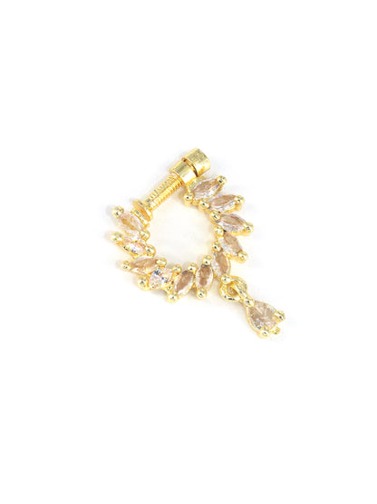 Gold Plated American Dimaond Drop Nose Ring