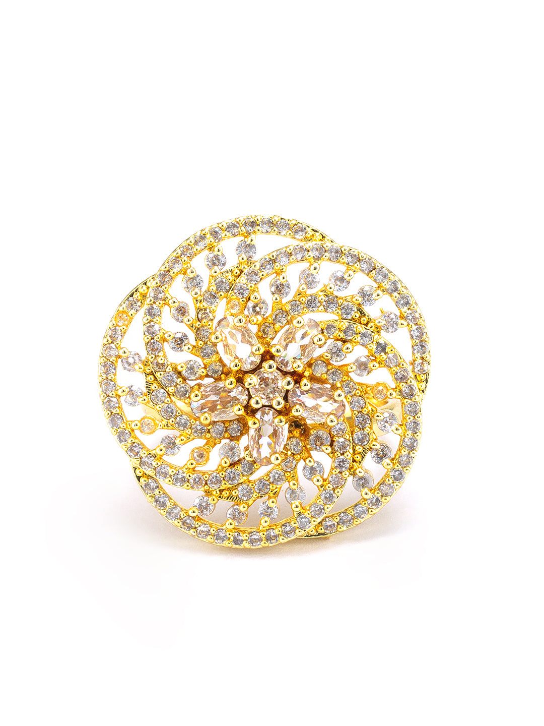 Floral AD Adjustable Cocktail Ring