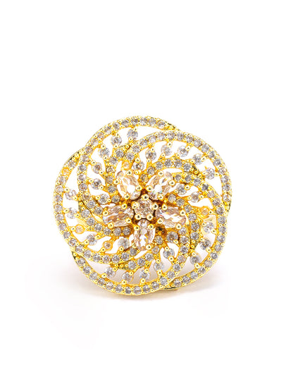 Floral AD Adjustable Cocktail Ring