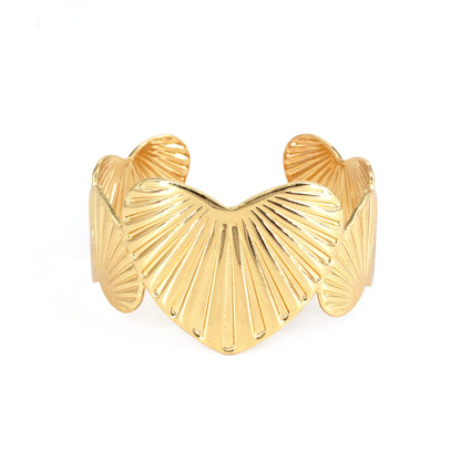 Gold Plated Designer Heart Cuff Bracelet for Women