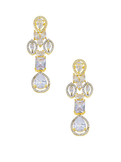 Gold Plated AD Semi-Bridal Jewellery Set For Women