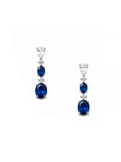 Silver Plated Blue AD Choker Set for Women