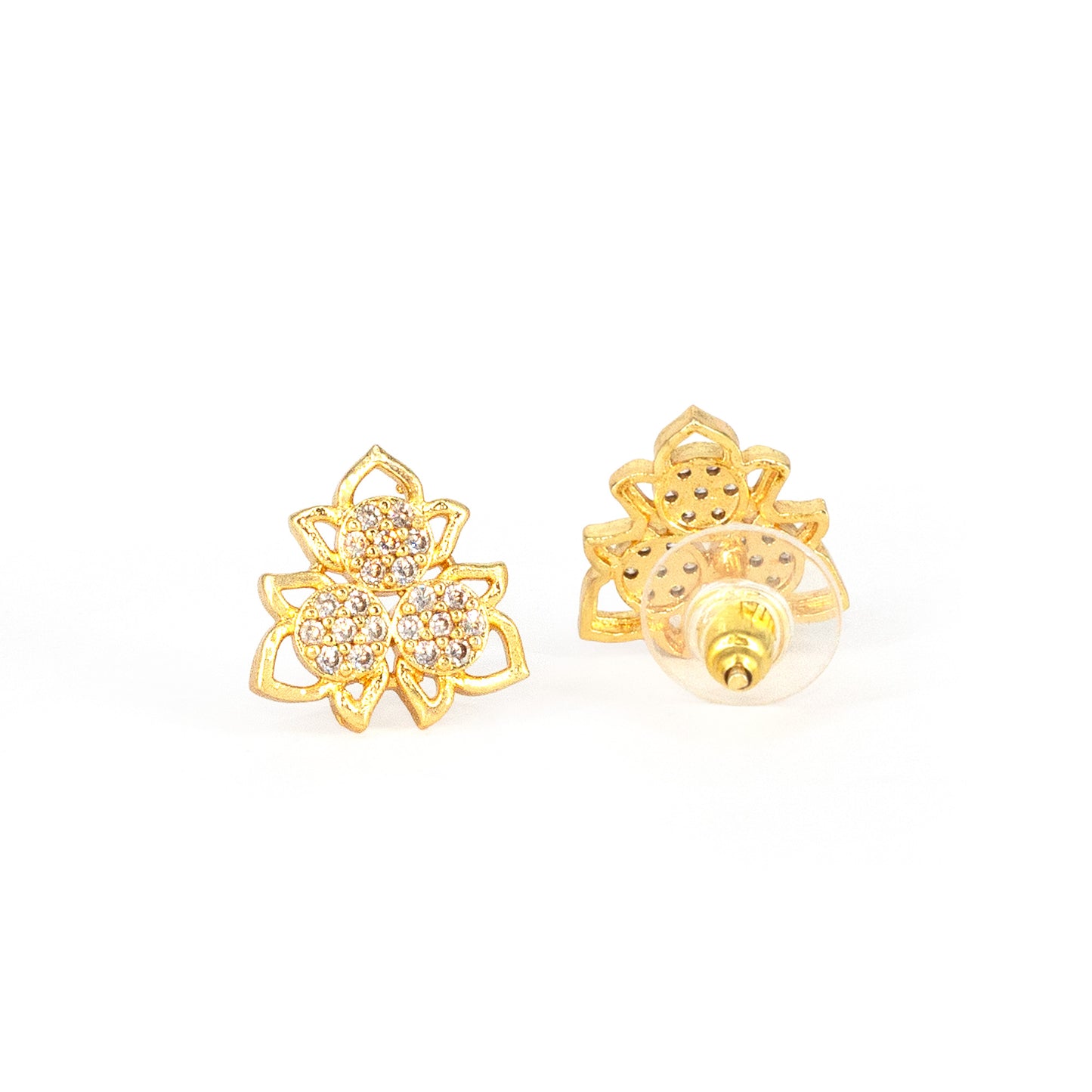 Gold Plated AD Studs Earrings for Women
