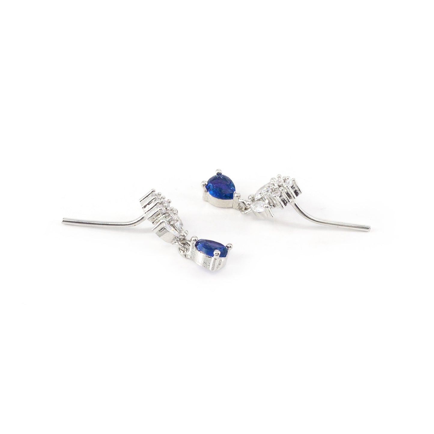 Silver Plated Blue Drop Earrings for Women
