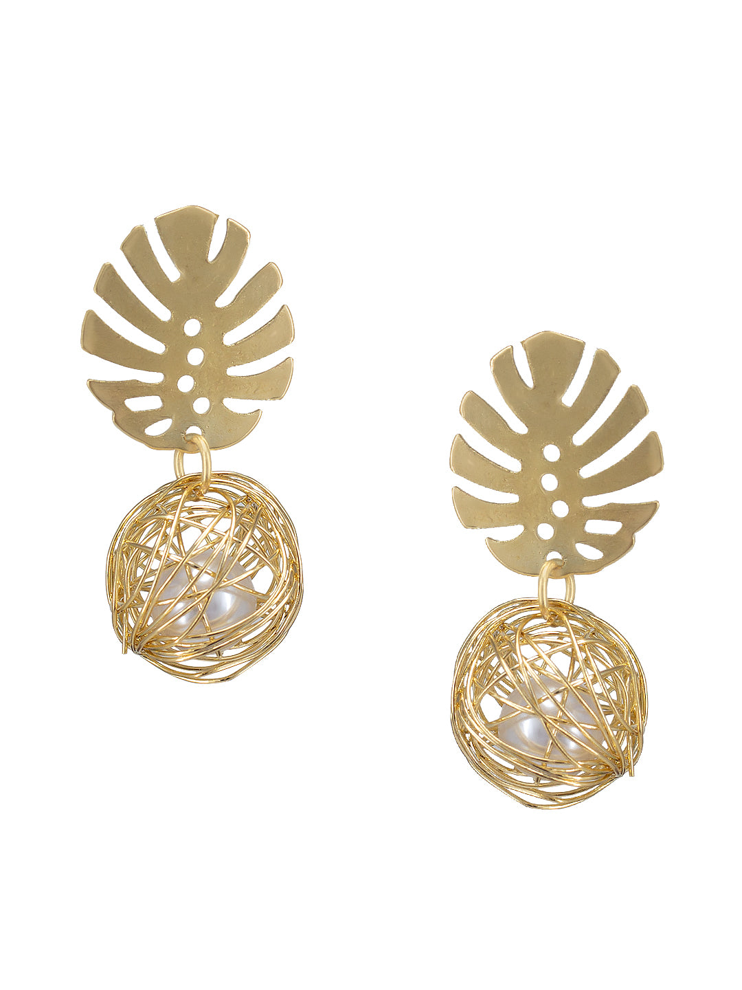 Tropical Leaf Beads Drop Earrings