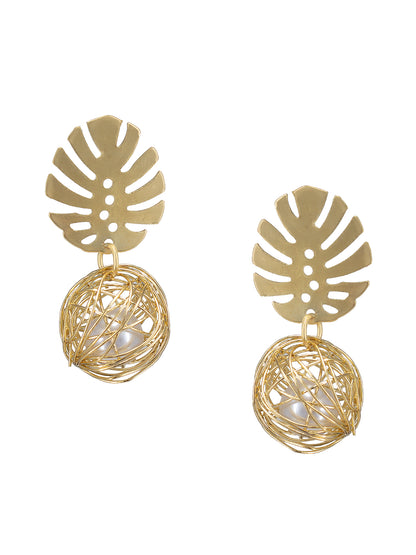 Tropical Leaf Beads Drop Earrings