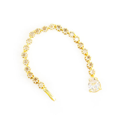 Gold Plated AD Teardrop Maang Tikka for Women