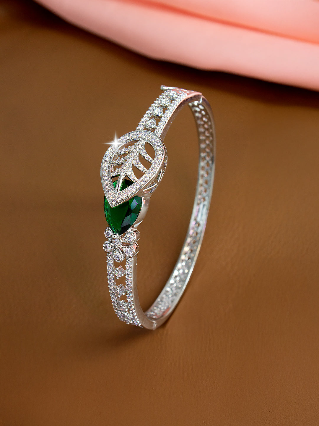 American Diamond Silver Plated Floral and Ethnic Design For Women and Girls