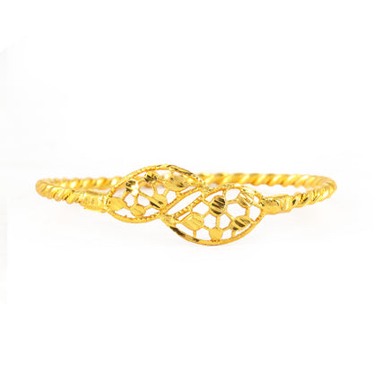 Gold Plated Twisted Temple Bangle Bracelet for Women