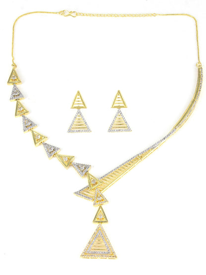 Gold Plated AD Designer Jewellery Set For Women