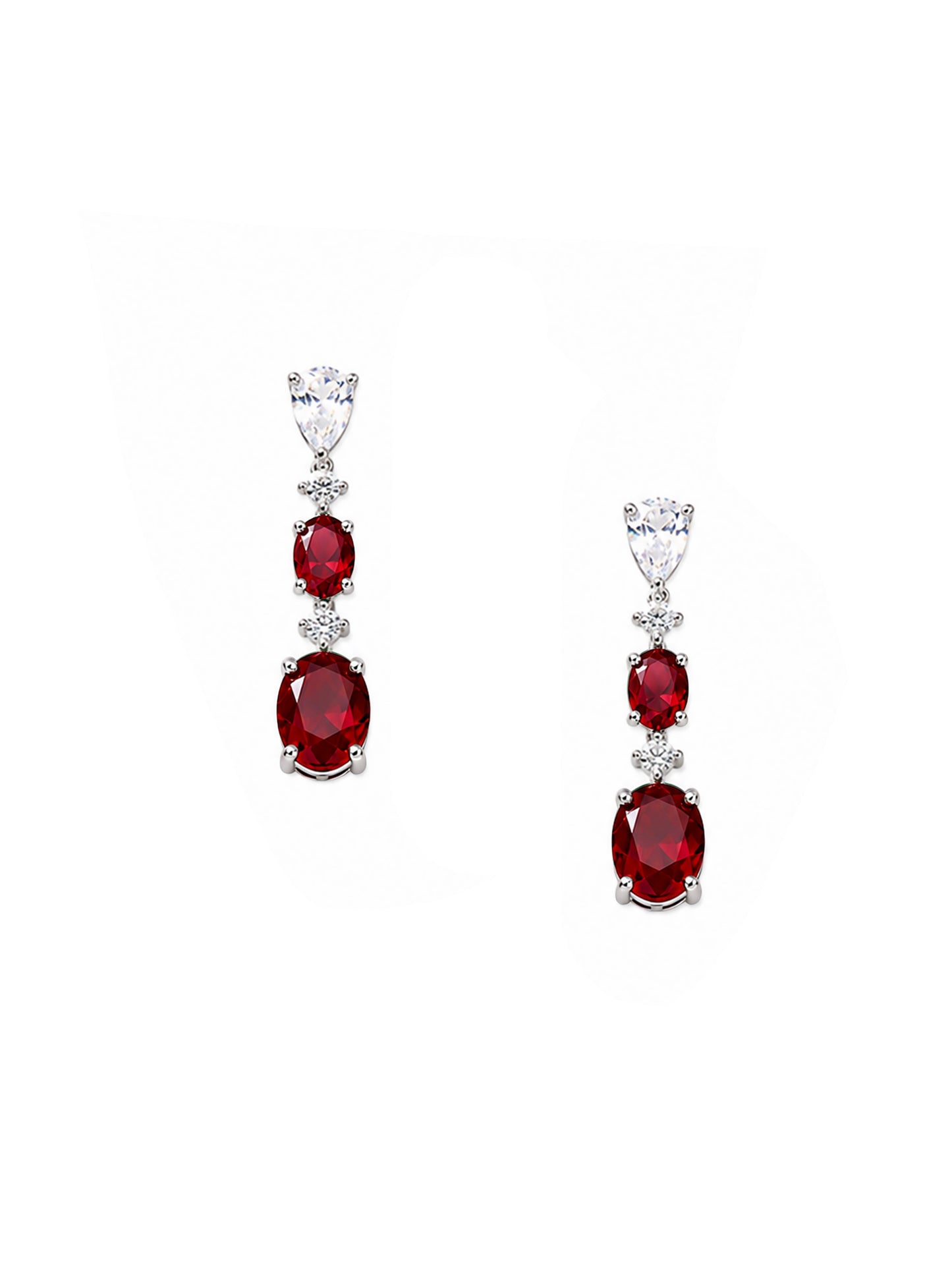 Silver Plated Red AD Choker Set for Women