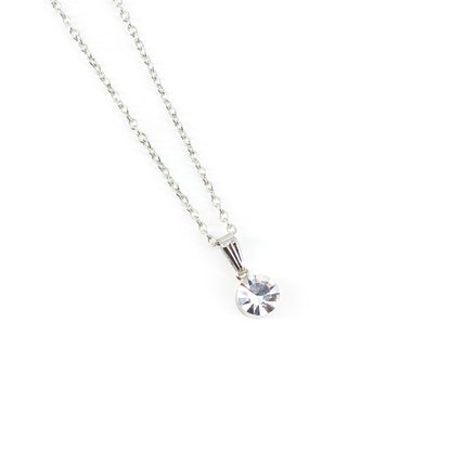 Silver Plated Rhinestone Minimal Pendant For Women