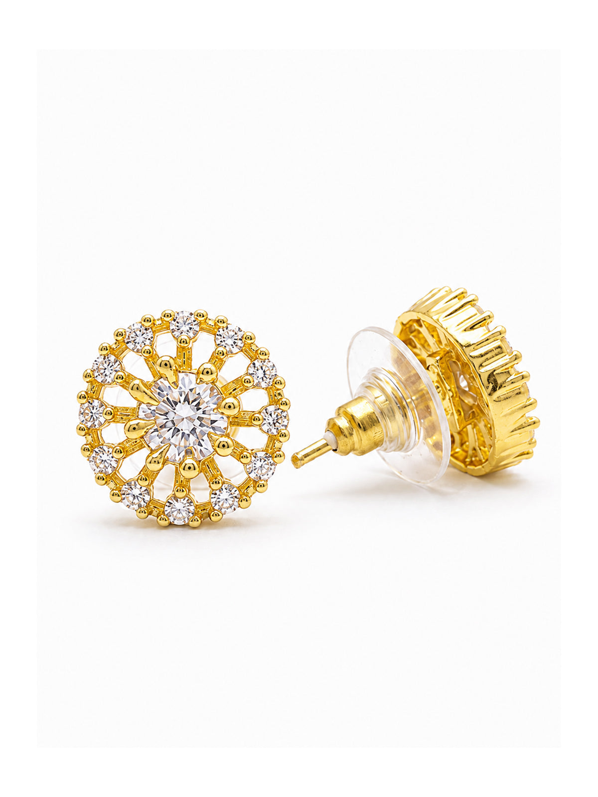 Gold Plated AD Stud Earrings for Women