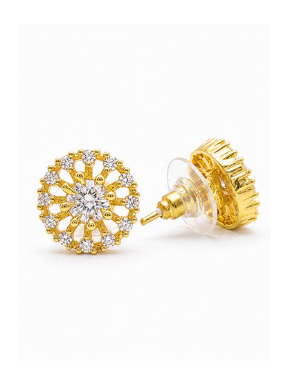 Gold Plated AD Stud Earrings for Women