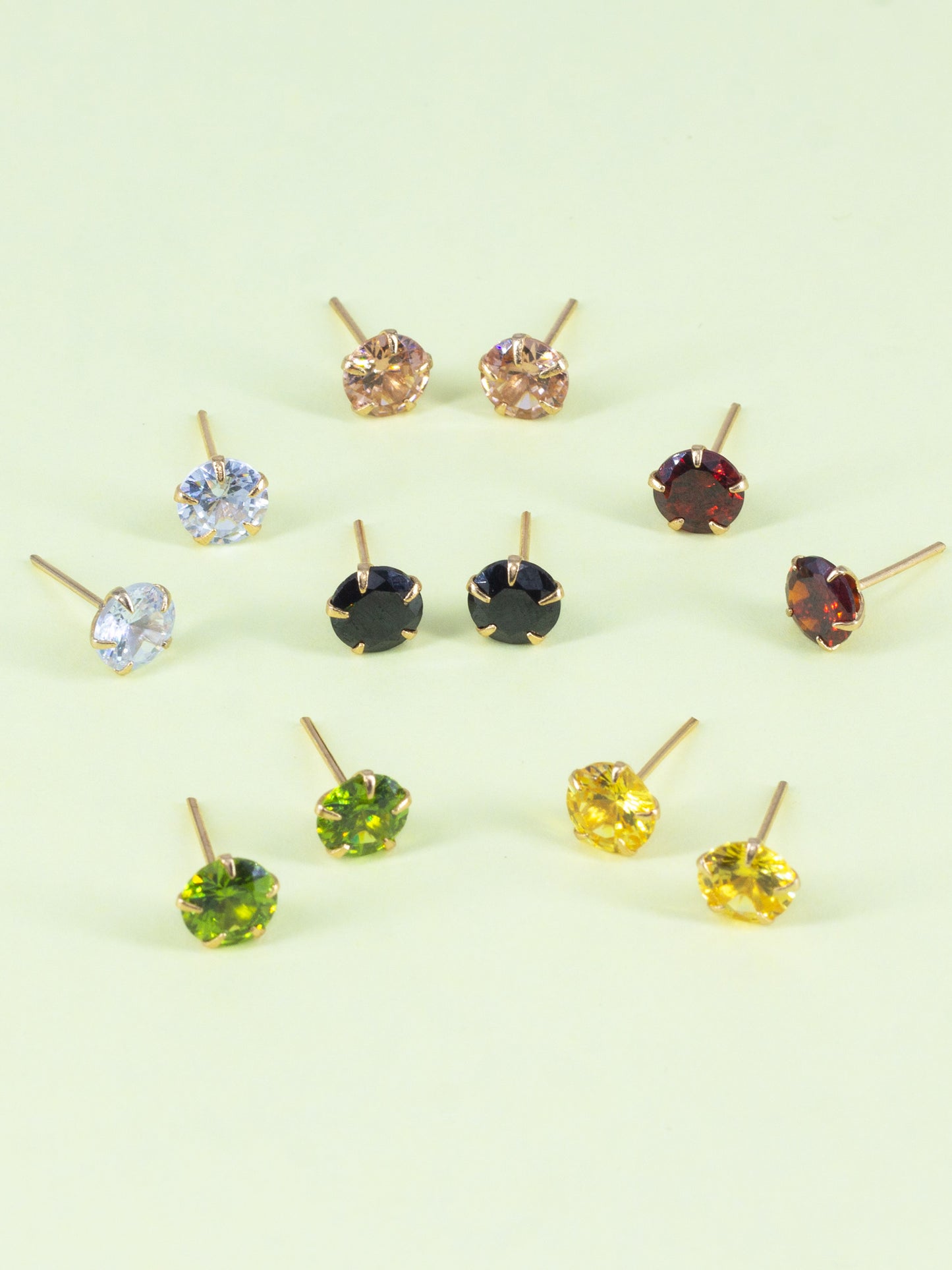 Set of 6 AD Stud Earrings for Women