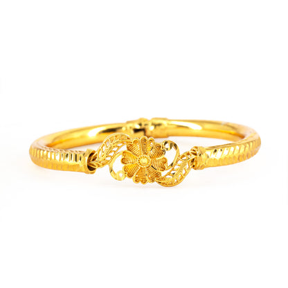 Gold Plated Bold Openable Temple Bangle Bracelet for Women