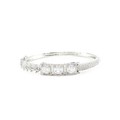 Silver Plated AD Bangle Bracelet for Women