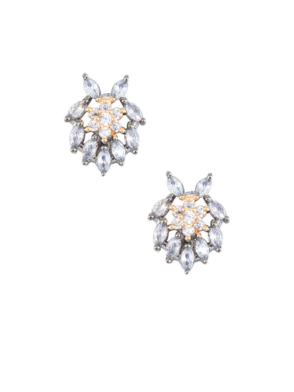 American Diamond Studded Floral Shaped Studs