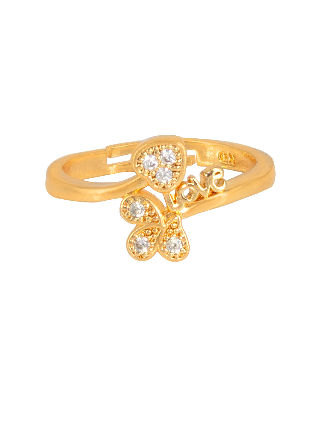Pack of 3 AD-Studded Adjustable Ring