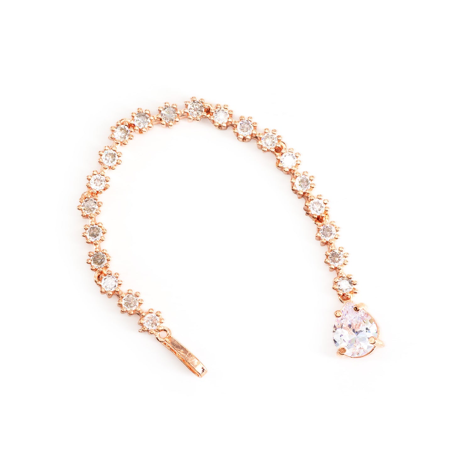 Rose gold Plated AD Teardrop Maang Tikka for Women