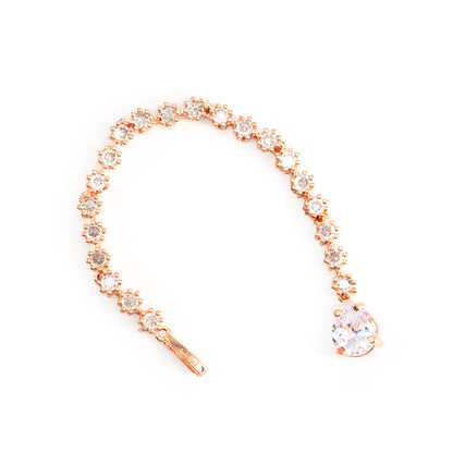 Rose gold Plated AD Teardrop Maang Tikka for Women