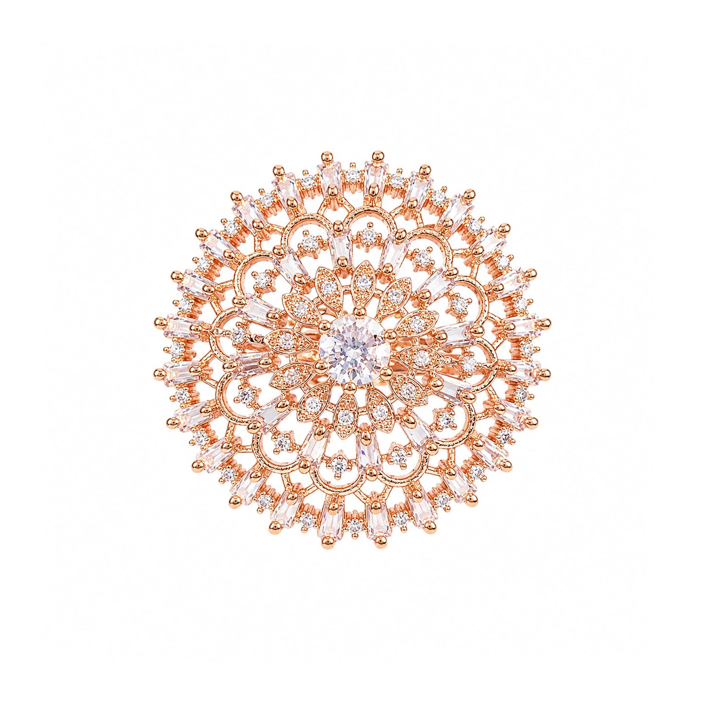 Rose Gold Plated AD Ring for Women