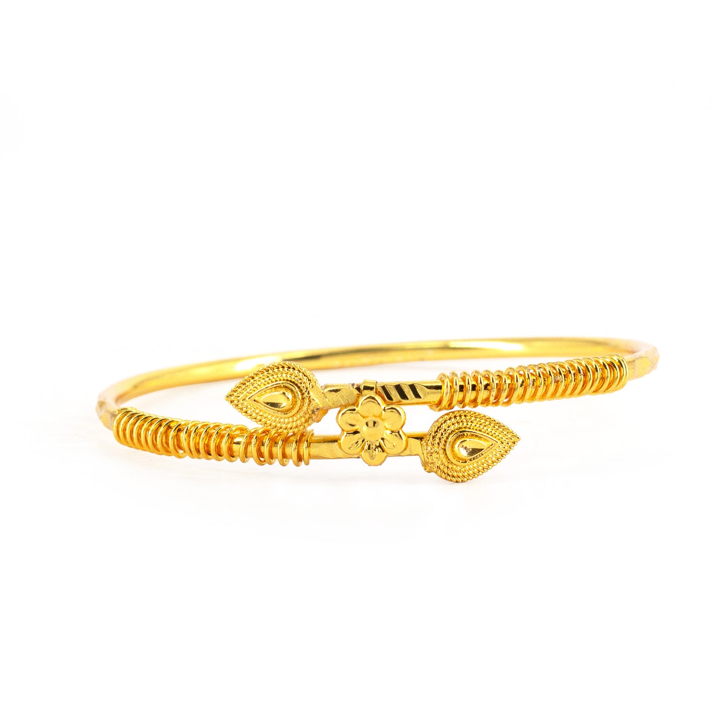 Gold Plated Adjustable Temple Bangle Bracelet for Women