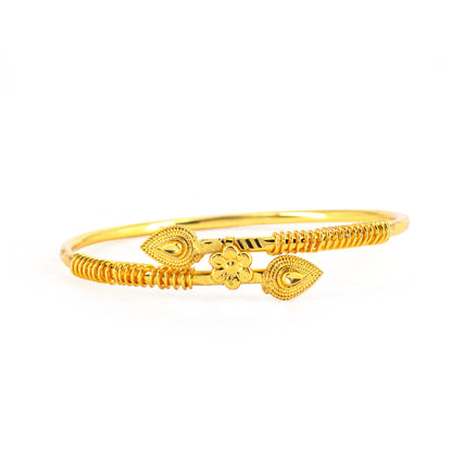 Gold Plated Adjustable Temple Bangle Bracelet for Women