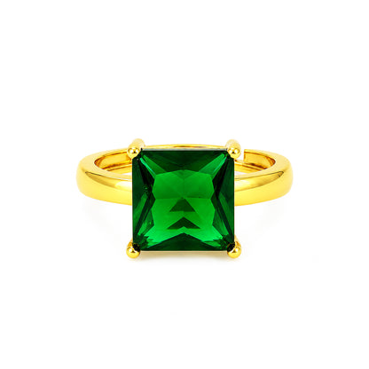 Gold Plated Green AD Finger Ring for Women