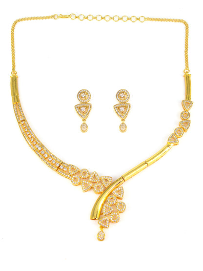 Gold Plated Designer AD Jewellery Set