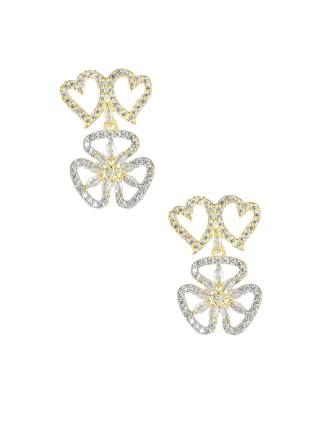 Gold Plated Floral AD Designer Jewellery Set