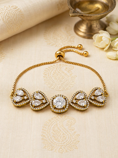 Antique Gold Plated AD Bracelet for Women