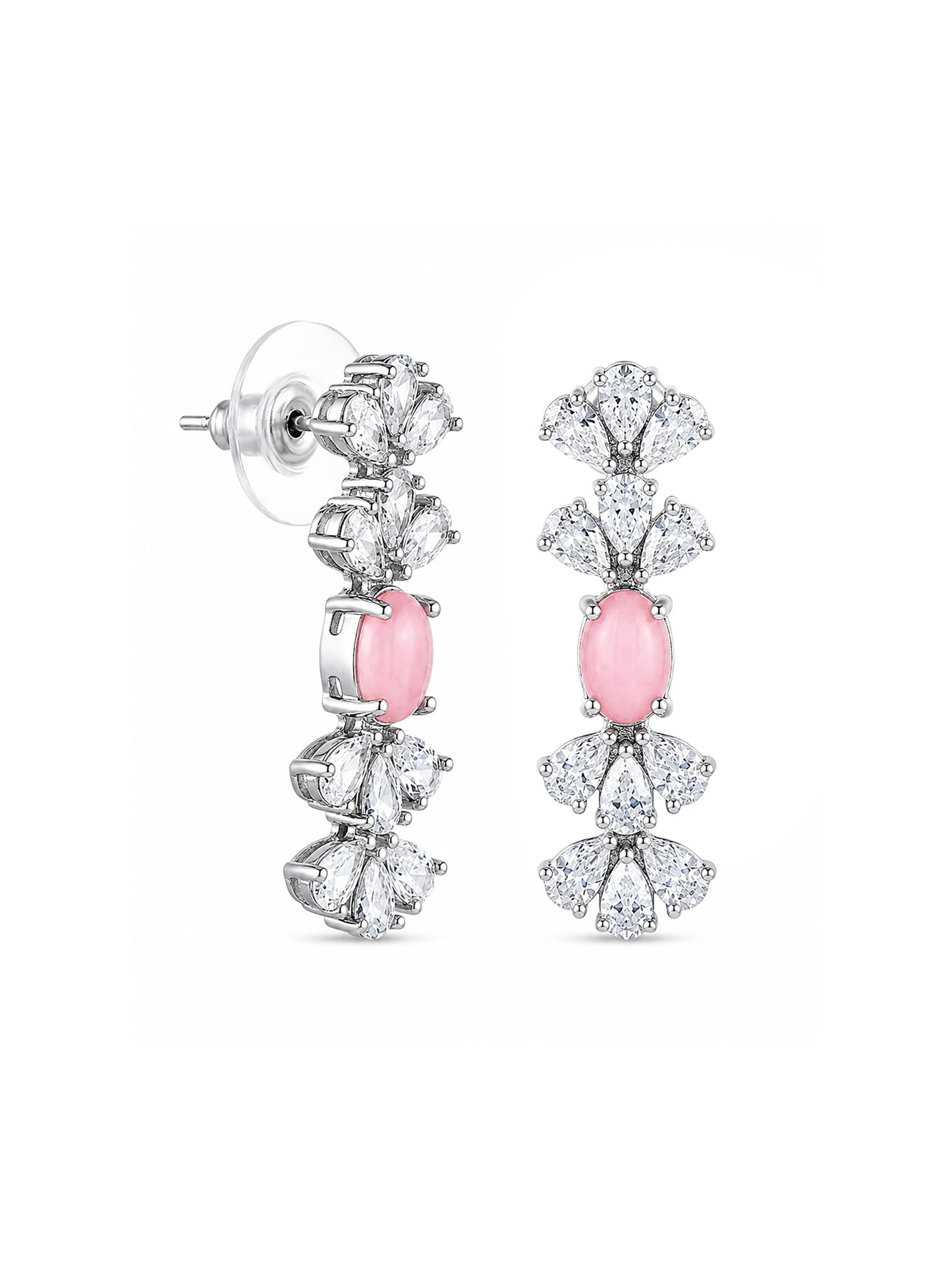 Silver Plated Multi Colour AD Jewellery Set for Women
