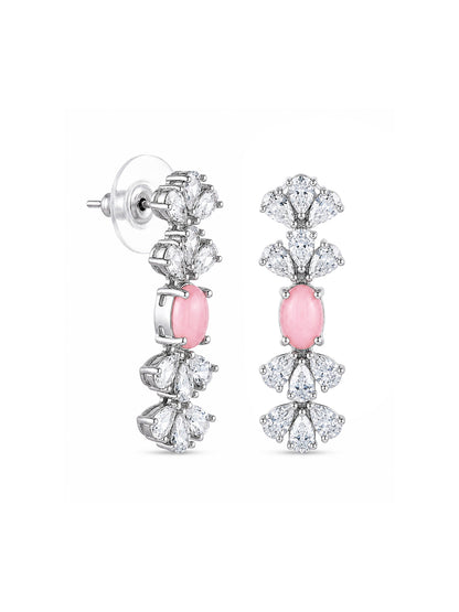 Silver Plated Multi Colour AD Jewellery Set for Women