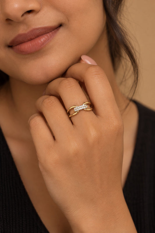 Gold Plated AD Finger Ring for Women