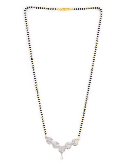 Silver Plated American Diamond Studded Mangal sutra
