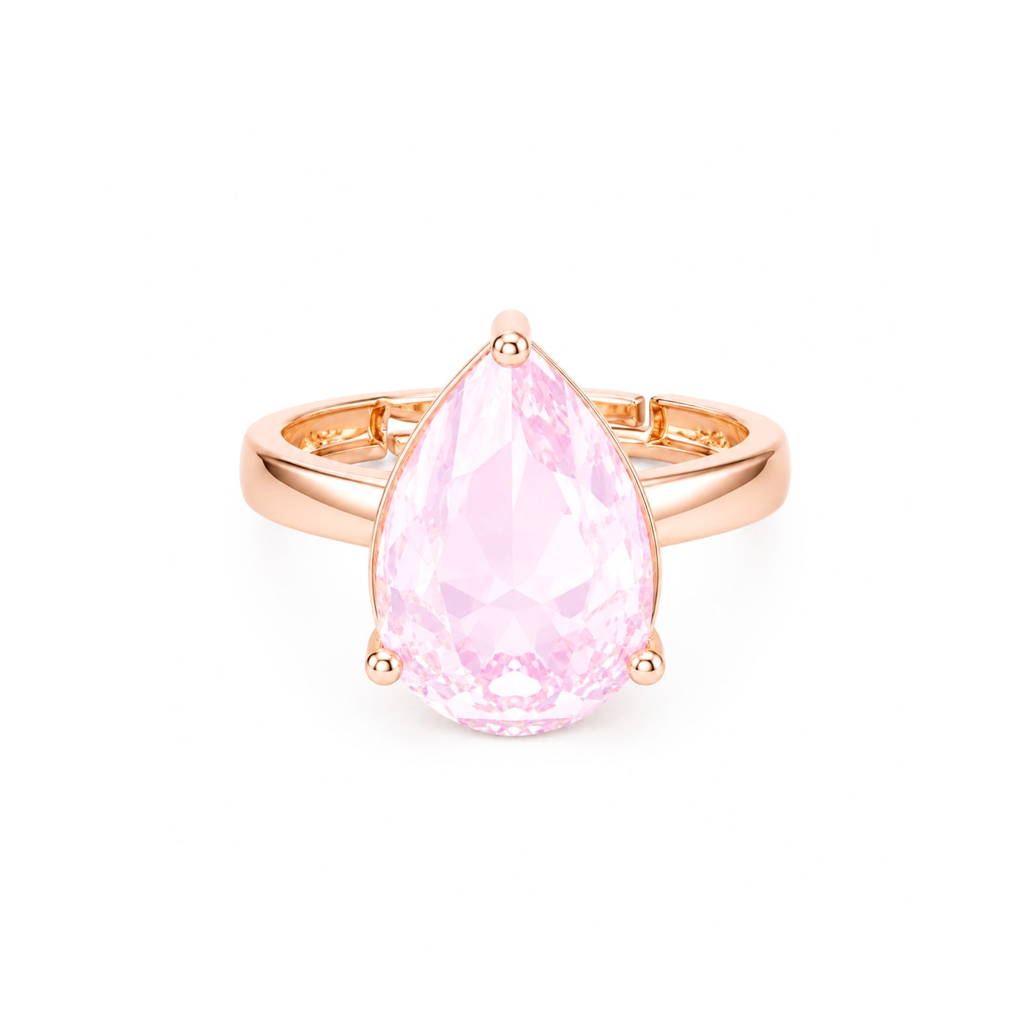 Rose Gold Plated Pink AD Finger Ring for Women