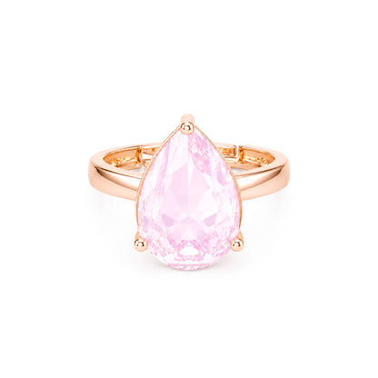 Rose Gold Plated Pink AD Finger Ring for Women