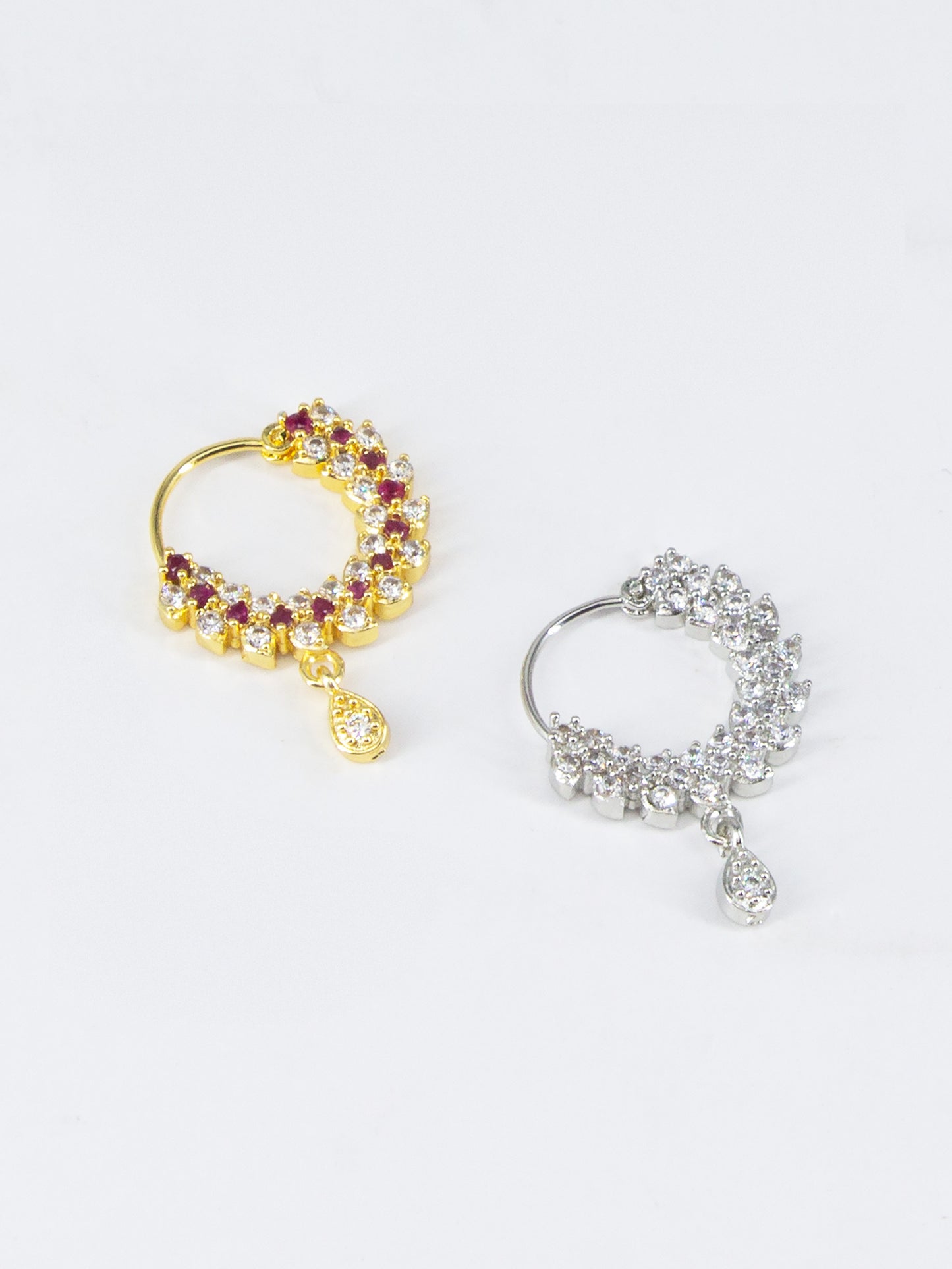 Set of 2 American Diamond Nose Ring for women