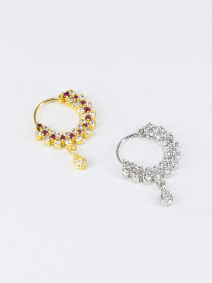 Set of 2 American Diamond Nose Ring for women