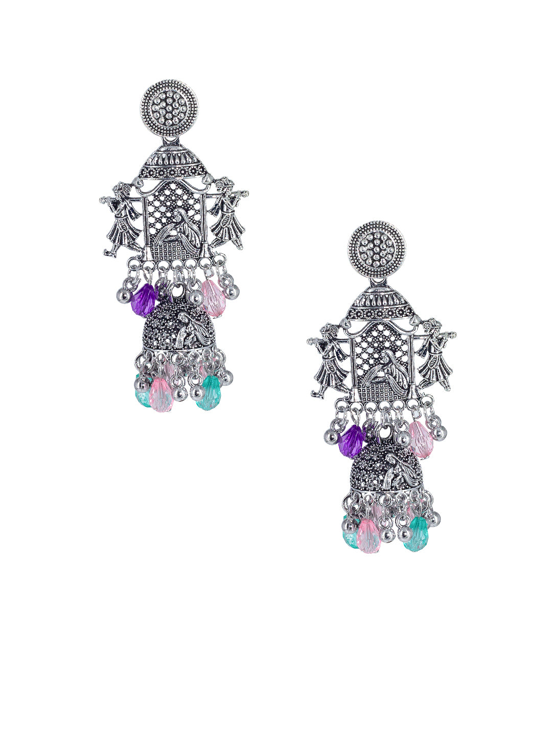 Doli Multicolour Beads Jhumka Earrings